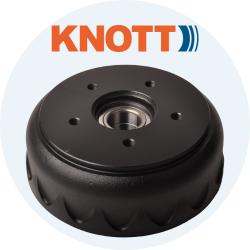 Moyeu Complet KNOTT 4 Trous 130 Mm Pour Essieu Freiné F200 – Avec Roulements Et écrous