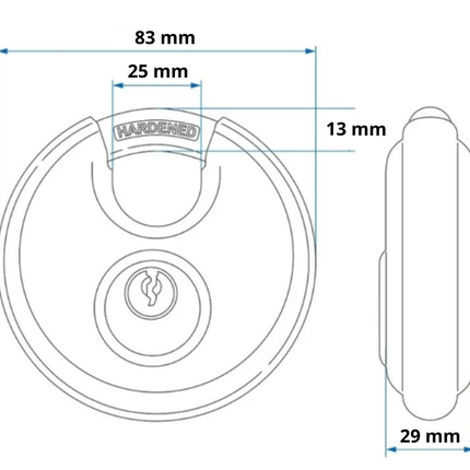 Abus Cadenas Abus Fixed Lock - Blocage de disque de qualité supérieure - 2 clés incluses