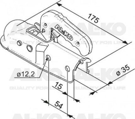 AL-KO AL-KO AK7-A - rond 35 mm - 750 kg - Boîtier d'attelage freinée