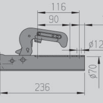 AL-KO AL-KO AK7-C - 70 mm rond - 750 kg - Têtes d'attelage non freinées