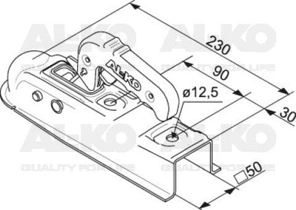 AL-KO AL-KO AK7-D - Carré 50 mm - 750 kg - Têtes d'attelage non freinées