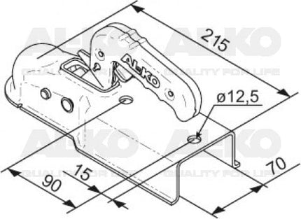 AL-KO AL-KO AK7-H plus - caisse de 70 mm - 750 kg - Têtes d'attelage non freinées