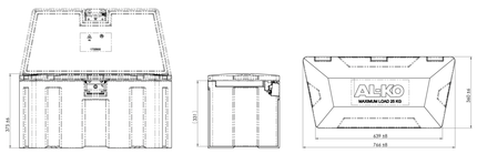 AL-KO AL-KO profi V-box superstructure boîte à outils pour remorque 766/639x360x375 mm