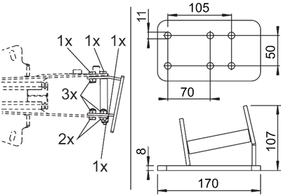 AL-KO Frein à inertie Console de roue d'appui pour le AL-KO 2,8VB / 1-C