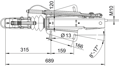 AL-KO Frein à inertie pour remorque 251S (2600 kg) Timon en V - Base