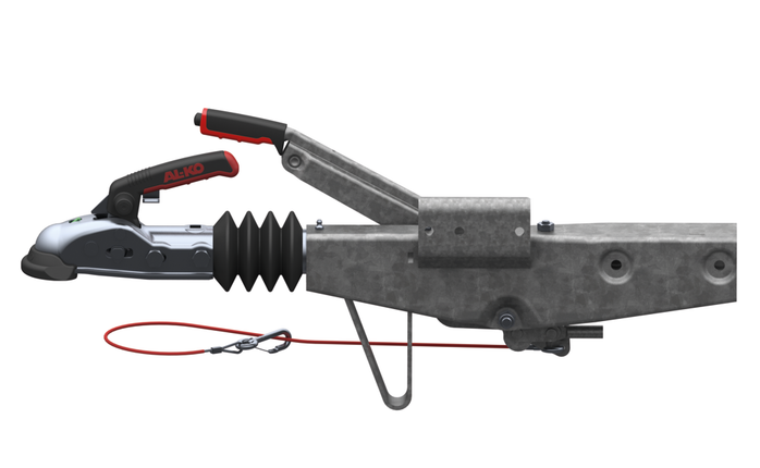 AL-KO Frein à inertie pour remorque AL-KO 60S/2 - 750 kg de capacité de traction maximale - Connexion tube carré 70 mm - y compris le support de la roue jockey