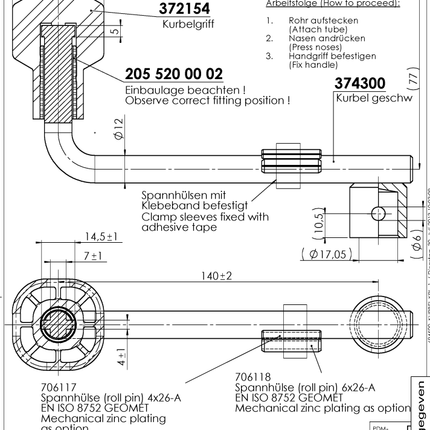 AL-KO Manivelle de roue de nez AL-KO - 17 mm