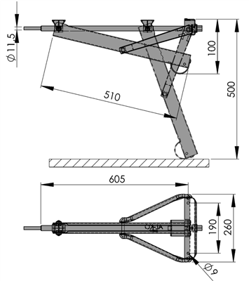 AL-KO Pied de support AL-KO pour caravane avec une capacité maximale de 800 kg