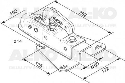 AL-KO Remorque en V AL-KO AK7 Plus/75V - carré 50 mm - 750 kg - attelage non freinées