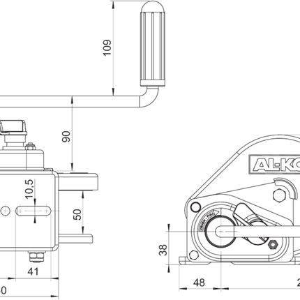 AL-KO Treuil manuel AL-KO à frein 450 kg rapport 3,50 : 1