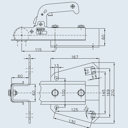 AL-KO Winterhoff WW150VF - caisse 60 mm - 1500 kg - non freinée - timon en V