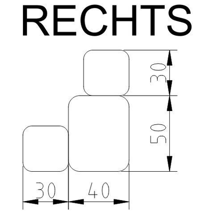 Anssems Coin de trottoir Anssems ancien modèle 30 cm droite arrière gauche avant