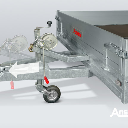 Anssems Support de treuil amovible, compatible avec les remorques Anssems MSX/AMT et Hulco Carax