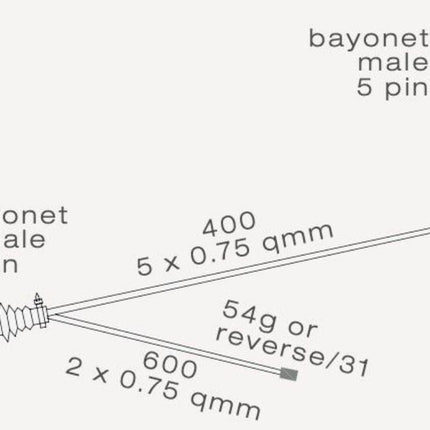 Aspock Aspock câble d'extension à baïonnette 5 broches 40 cm avec dérivation 60 cm