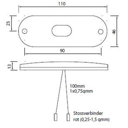 Aspock Aspock Flatpoint 3 - feu de gabarit orange/jaune - câble à 2 conducteurs avec cavaliers - LED