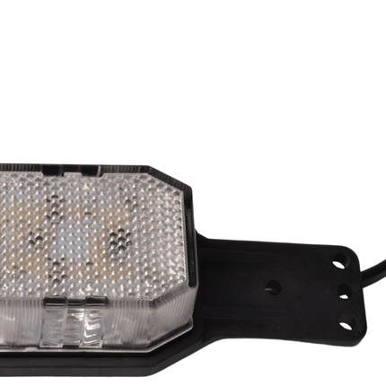 Aspock Aspöck Flexipoint LED Feu de gabarit gauche - rouge/blanc sur petit support en caoutchouc avec 0,5m de câble