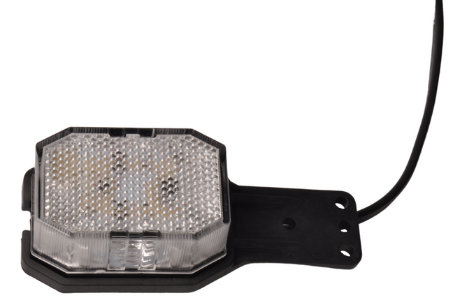 Aspock Aspöck Flexipoint LED Feu de gabarit gauche - rouge/blanc sur petit support en caoutchouc avec 0,5m de câble
