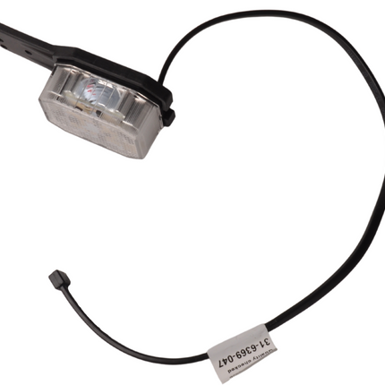 Aspock Aspöck Flexipoint LED Feu de gabarit gauche - rouge/blanc sur petit support en caoutchouc avec 0,5m de câble