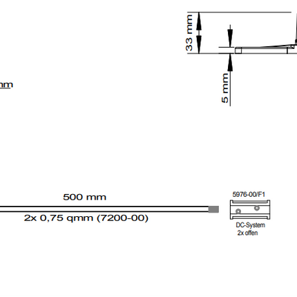 Aspock Aspöck Flexipoint LED Feu de gabarit gauche - rouge/blanc sur petit support en caoutchouc avec 0,5m de câble