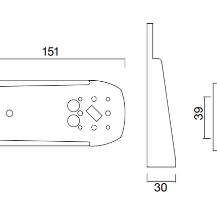 Aspock Aspock Squarepoint support - caoutchouc dur - 150 mm