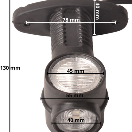 Aspock Aspock Superpoint 3 LED - gauche/droite - blanc/orange/rouge - 1 mètre de câble plat