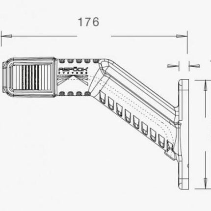 Aspock Aspöck Superpoint 4 - droit - blanc/rouge/orange - LED - 100 cm câble plat