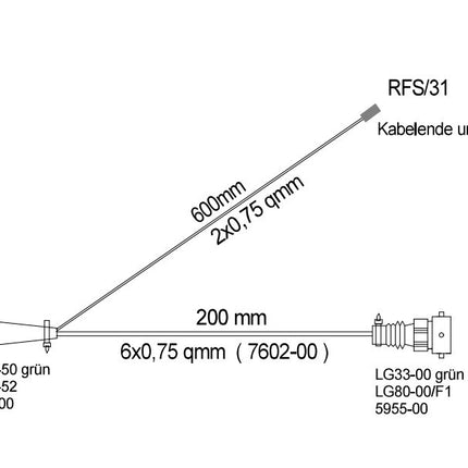 Aspock Câble d'extension à baïonnette Aspock 8 broches avec dérivation