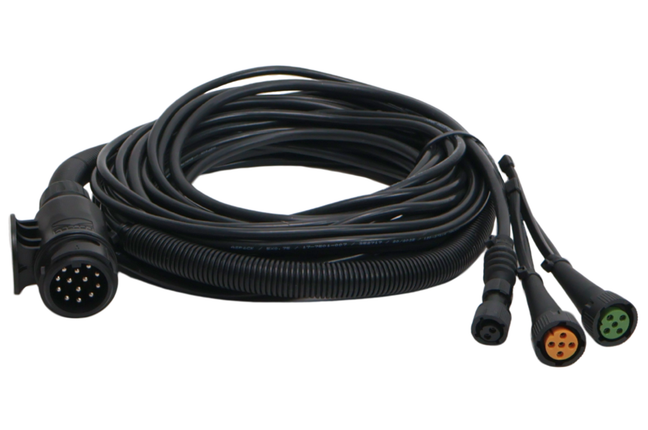 Aspock Faisceau de câble Aspöck - 6 mètres - 13 broches - 2x connecteur 5 broches - incluant des dérivations de 4 mètres 2P & câble de charge