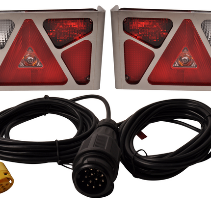 Aspock Kit d’éclairage Aspöck Multipoint 5 avec grilles de protection en acier inoxydable – 13 broches – choisissez la longueur du câble principal souhaitée