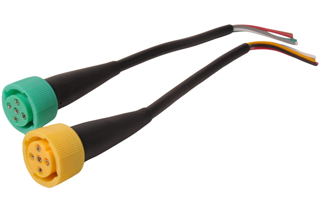 Aspock Raccords Aspöck à gauche (jaune) et à droite (vert)