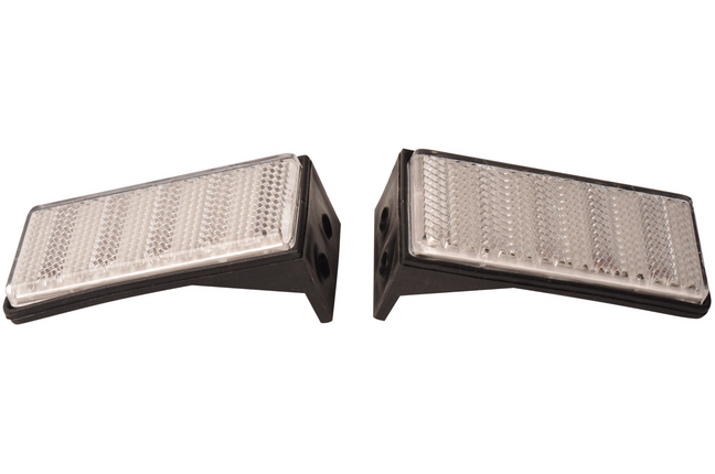 Aspock Réflecteur blanc 76x34 mm - avec support de montage - Ensemble de 2 pièces