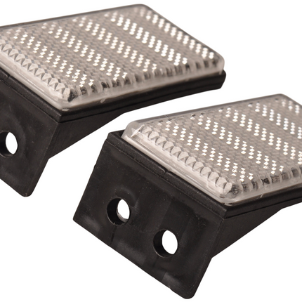 Aspock Réflecteur blanc 76x34 mm - avec support de montage - Ensemble de 2 pièces