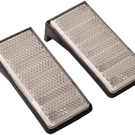 Aspock Réflecteur blanc 76x34 mm - avec support de montage - Ensemble de 2 pièces