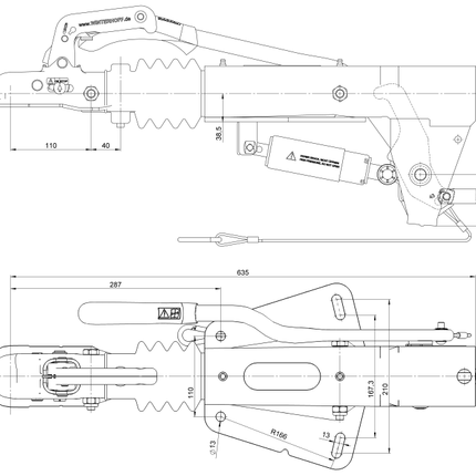 BPW Frein à inertie pour remorque BPW ZAF 1,6-3 Version C - capacité de traction maximale de 1500 kg