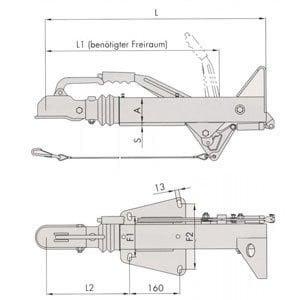 BPW Frein à inertie pour remorque ZAF3.0-3 (2800kg) type 48.44581200 avec console de roue d'appui