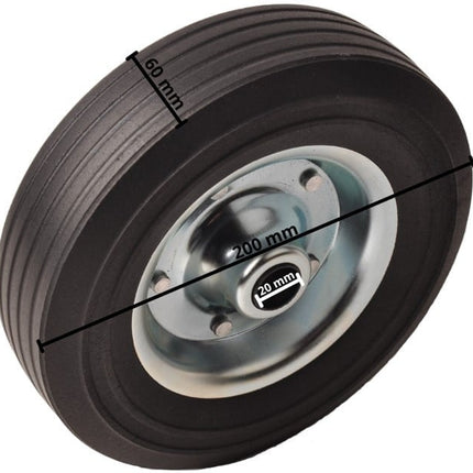 Cantonal 200x60 mm Galet avec jante en acier pour Roues jockey