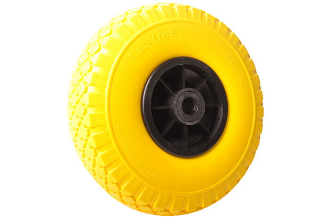 Cantonal 3.00-4 Roue de diable - bandage en caoutchouc plein et jante en plastique - capacité de charge 100 kg - diamètre trou d'axe/nombre de moyeux 20 mm - roulements à rouleaux inclus