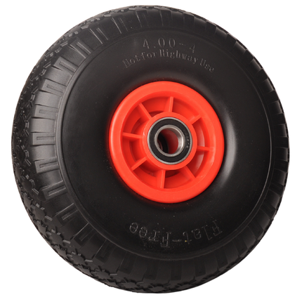 Cantonal 4.00-4 Diable - pneu plein et jante plastique - charge max. 125 kg - diamètre trou/jante 25 mm - roulements à billes inclus