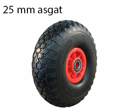 Cantonal 4.00-4 Diable - pneu plein et jante plastique - charge max. 125 kg - diamètre trou/jante 25 mm - roulements à billes inclus