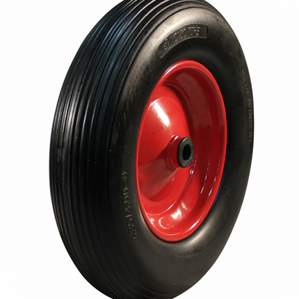 Cantonal 4.00-8 Roue de brouette - anti-fuite avec jante en acier - capacité de charge 200 kg - trou d'axe/diamètre de moyeu 25 mm - avec roulement à billes