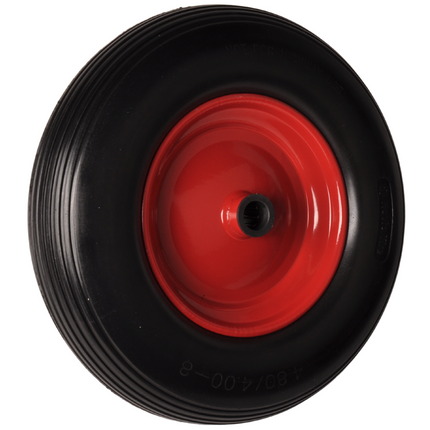 Cantonal 4.00-8 Roue de brouette - anti-fuite avec jante en acier - capacité de charge 200 kg - trou d'axe/diamètre de moyeu 25 mm - avec roulement à billes