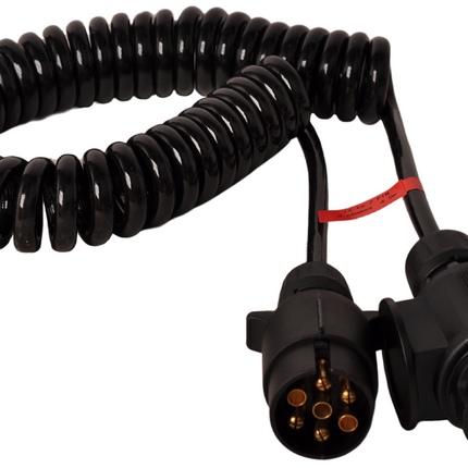 Cantonal Adaptateur câble spiralé 7 fils avec prise 13 broches & prise 7 broches - 90 à 250 cm