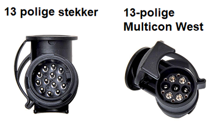 Cantonal Adaptateur prise  extra long 13 broches > 13 broches Multicon