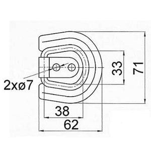 Cantonal Anneau de fixation à visser 71x62x10 mm