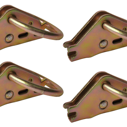 Cantonal Anneau de fixation pour rails d'arrimage de camion 80x14 mm - Ensemble de 4 pièces