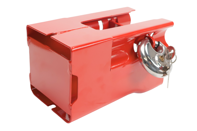 Cantonal Antivol de timon tubulaire Cantonal - rouge - acier - incl. cadenas à disque en acier inoxydable avec 2 clés