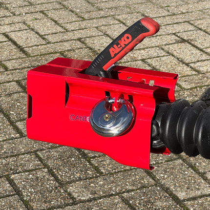 Cantonal Antivol de timon tubulaire Cantonal - rouge - acier - incl. cadenas à disque en acier inoxydable avec 2 clés