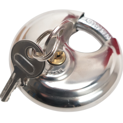 Cantonal Antivol de timon tubulaire Cantonal - rouge - acier - incl. cadenas à disque en acier inoxydable avec 2 clés