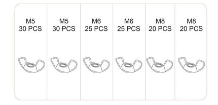 Cantonal Assortiment d'écrous à oreilles 150 pièces
