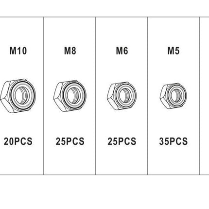 Cantonal Assortiment d'ècrous autobloquants 150 pièces
